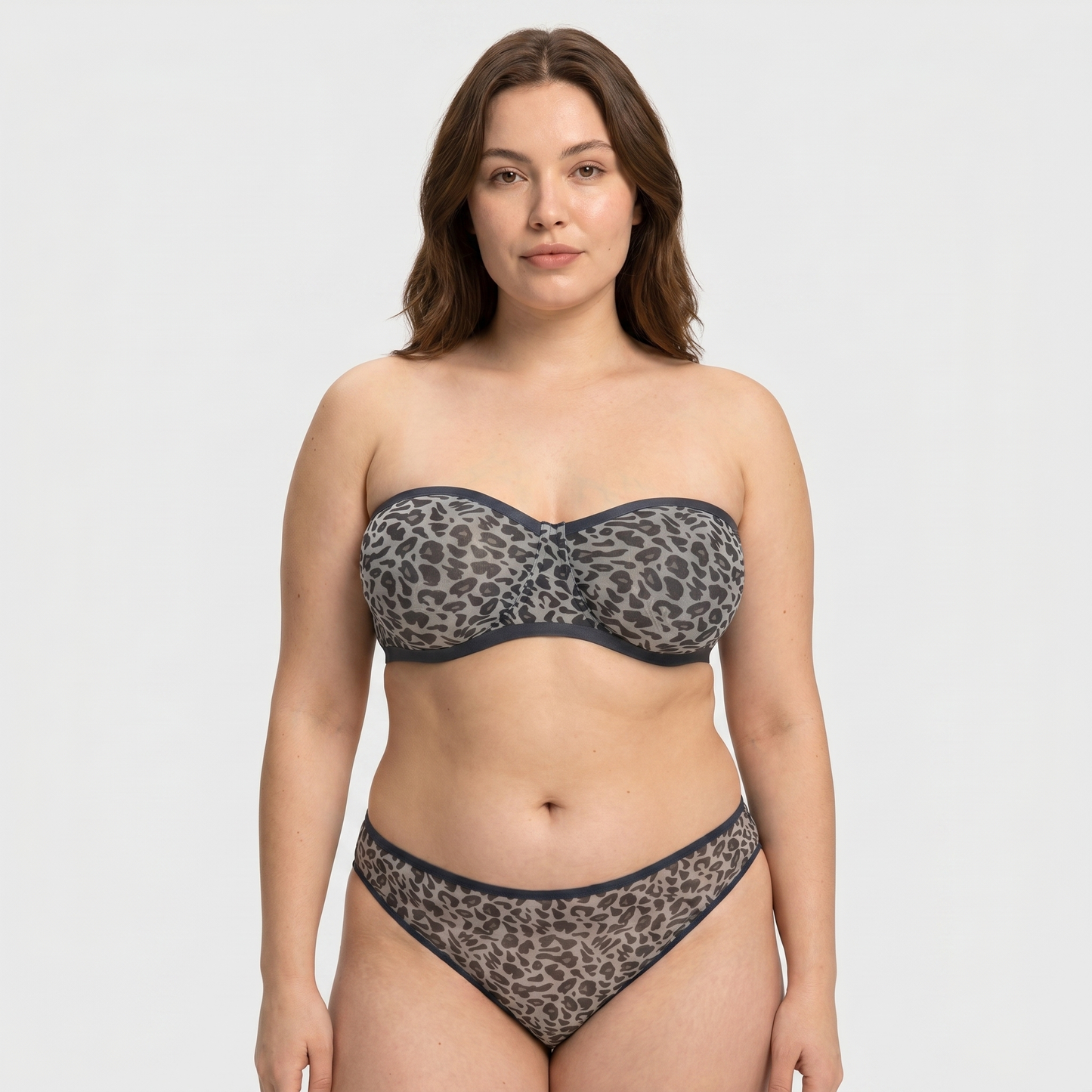 Leopard Unlined Strapless Minimizer Bra