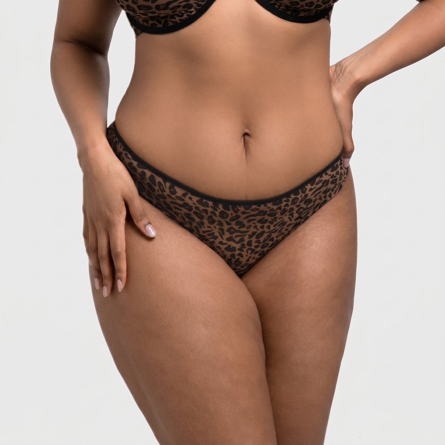 Leopard Wild High Stretch Briefs Soft Breathable Mesh Panty